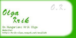 olga krik business card